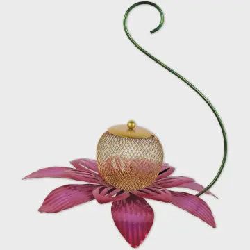 Sunset Pink Flower Hanging Bird Feeder