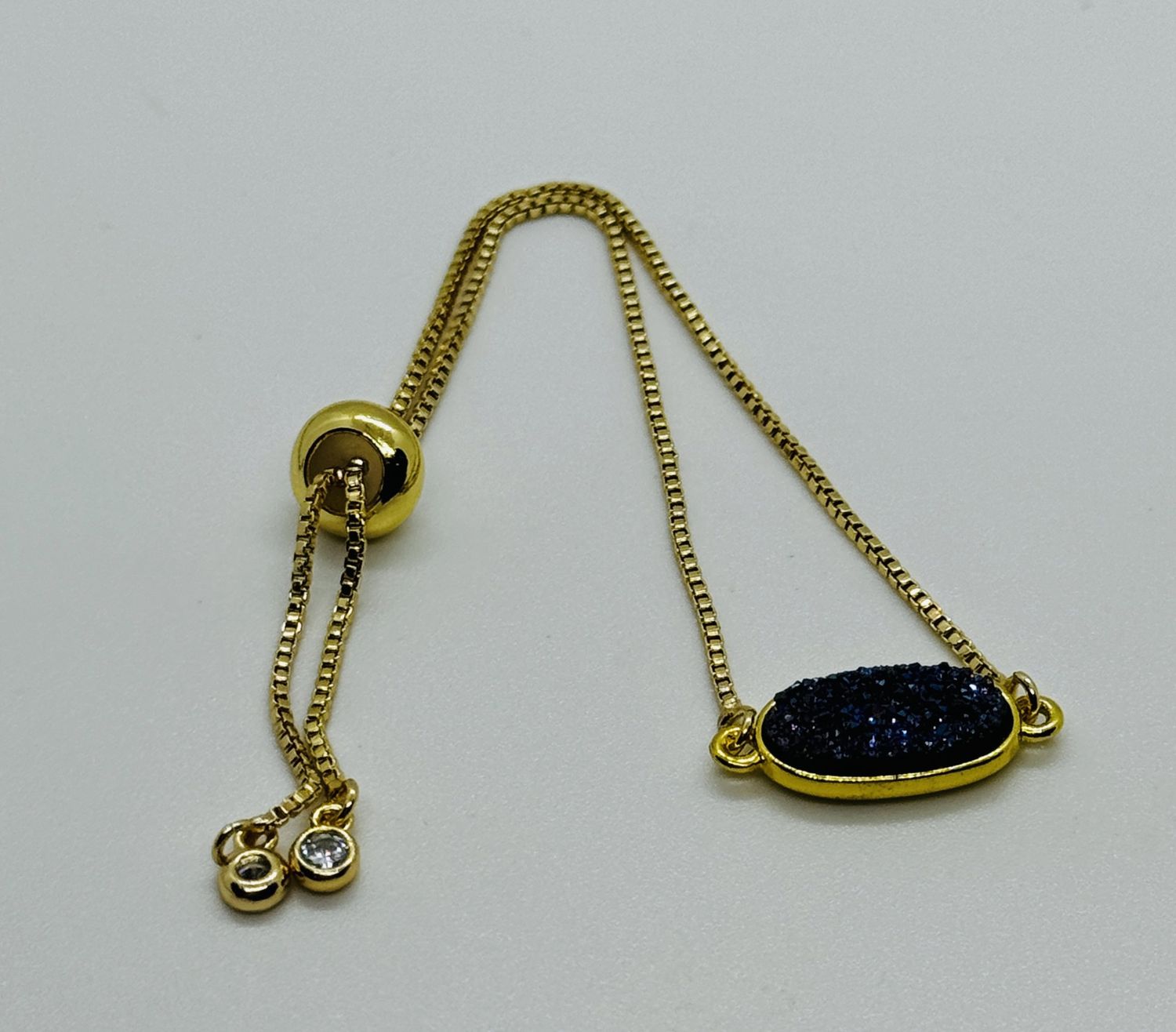 Kalli Bracelet Gold Plated Synthetic Deep Blue/Purple