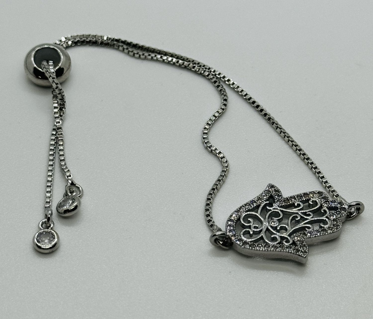 Kalli Braclet Hamsa Silvertone