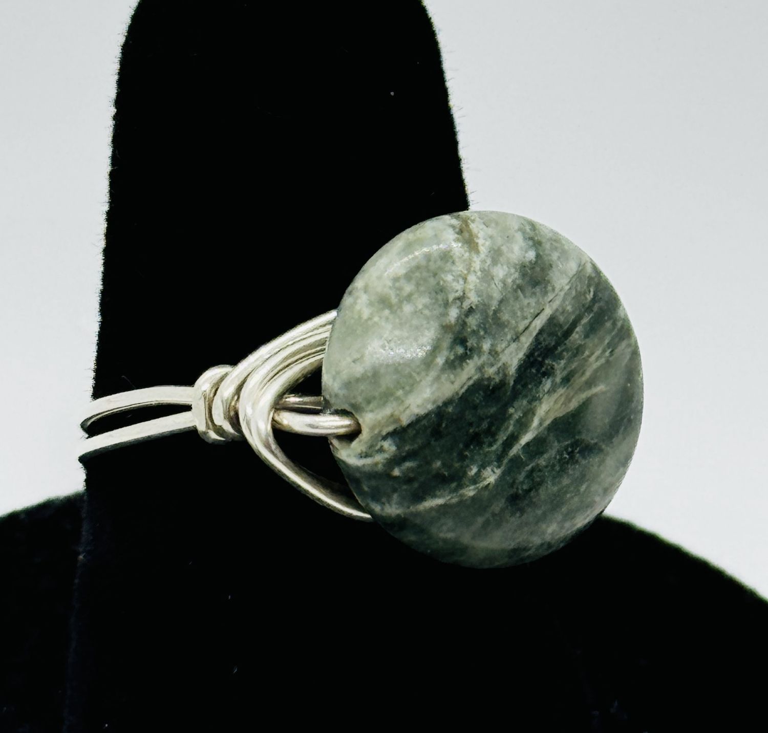Coller Ring Moss Agate