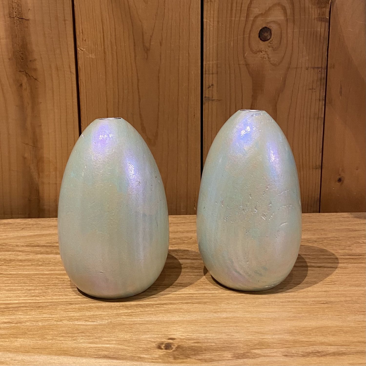 On The Edge Ocean Mist Egg Candle Holder Set