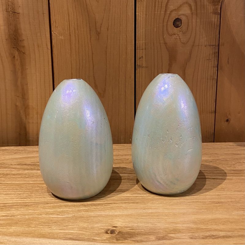On The Edge Ocean Mist Egg Candle Holder Set