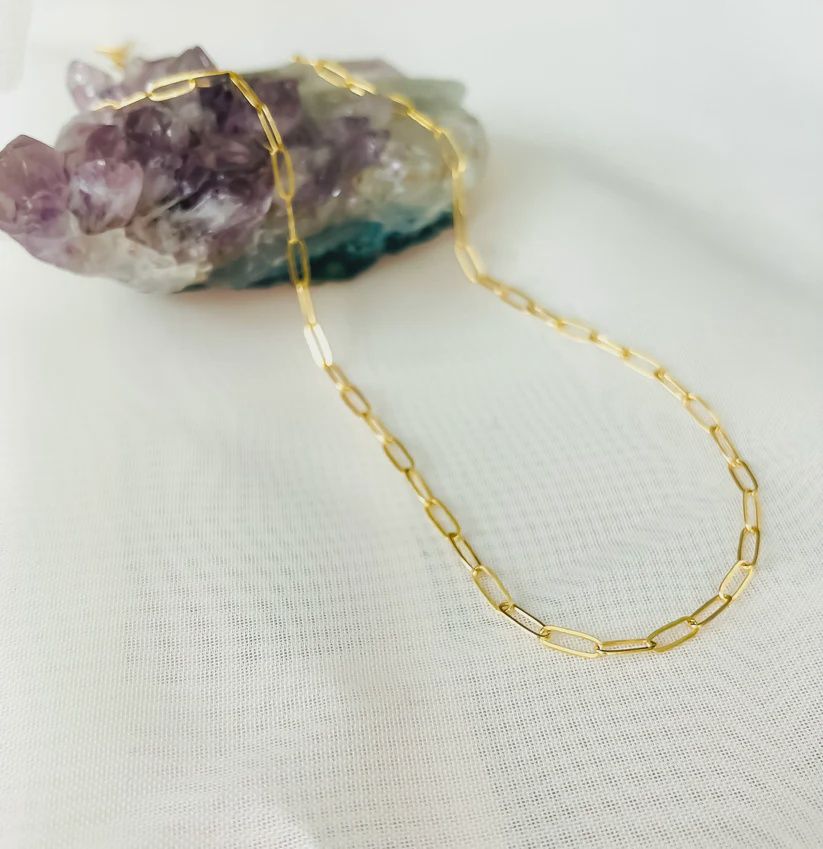 Sunshine 16&quot; Gold Fill Paperclip Necklace
