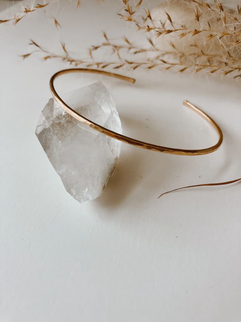 Sunshine Gold Fill Hammered Cuff Bracelet