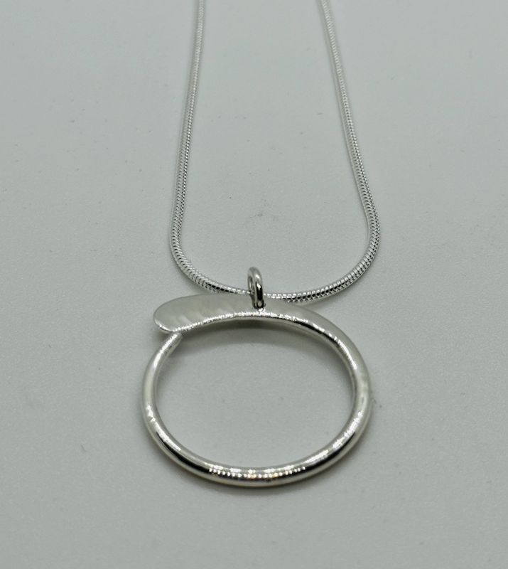 Gray Necklace Silver Circle