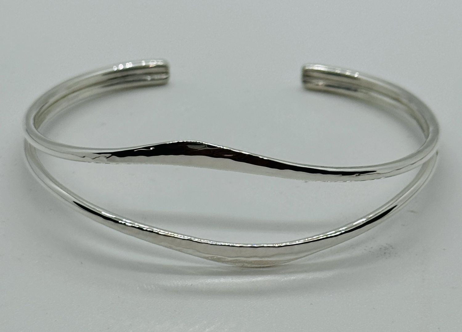 Gray Bracelet Silver Double Bar