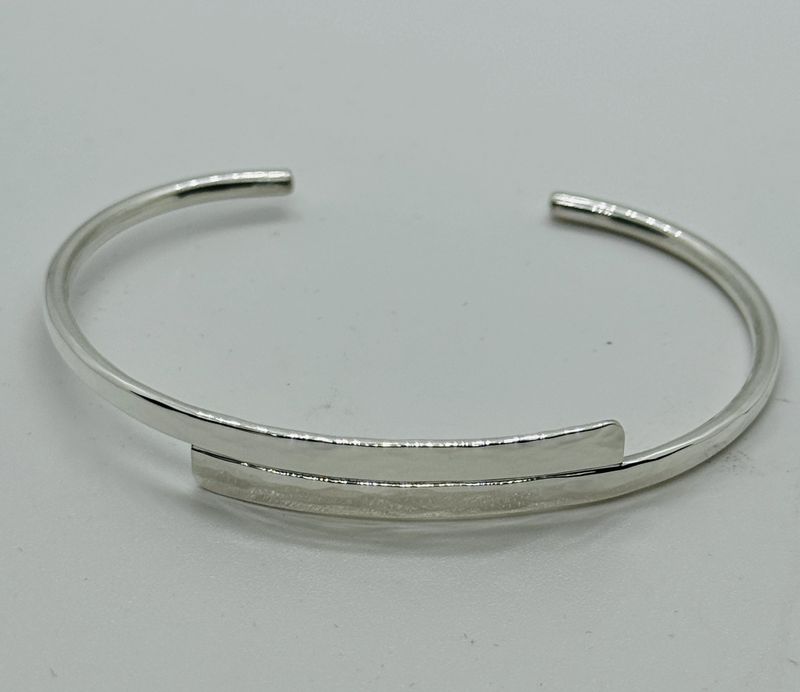 Gray Bracelet Silver 2 Bands