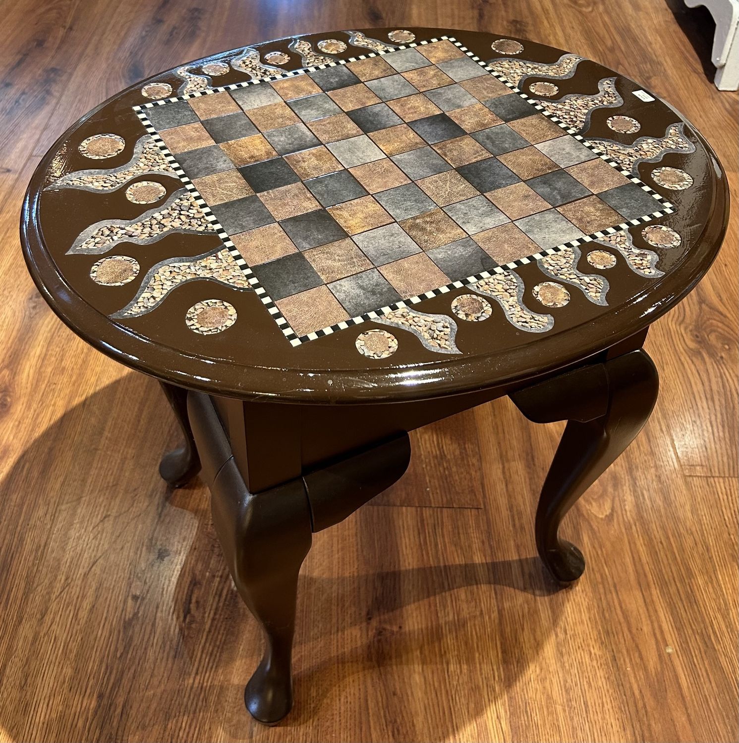 Hess Chess Table Oval Brown