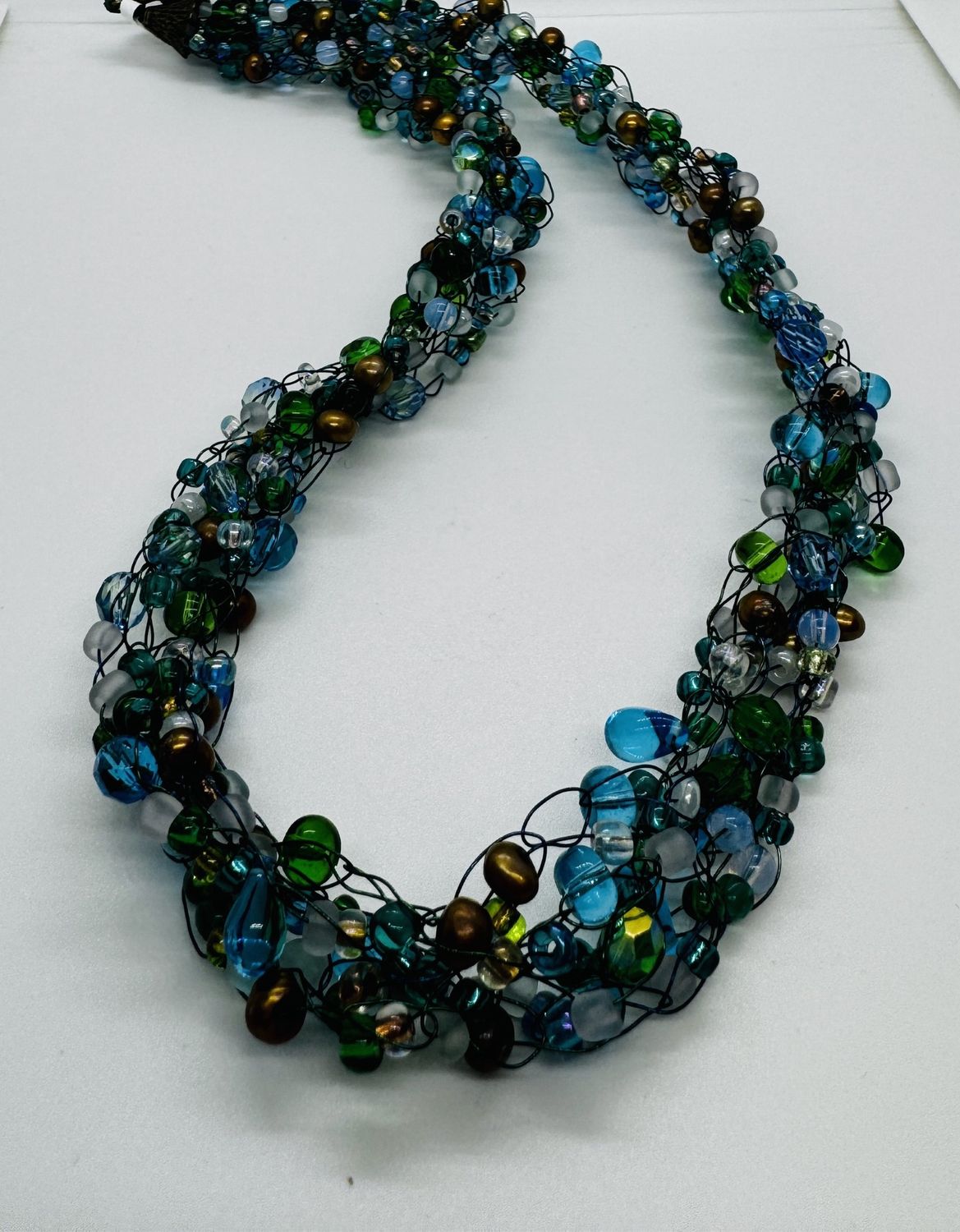 Coller Necklace &quot;Crochet&quot; Blue