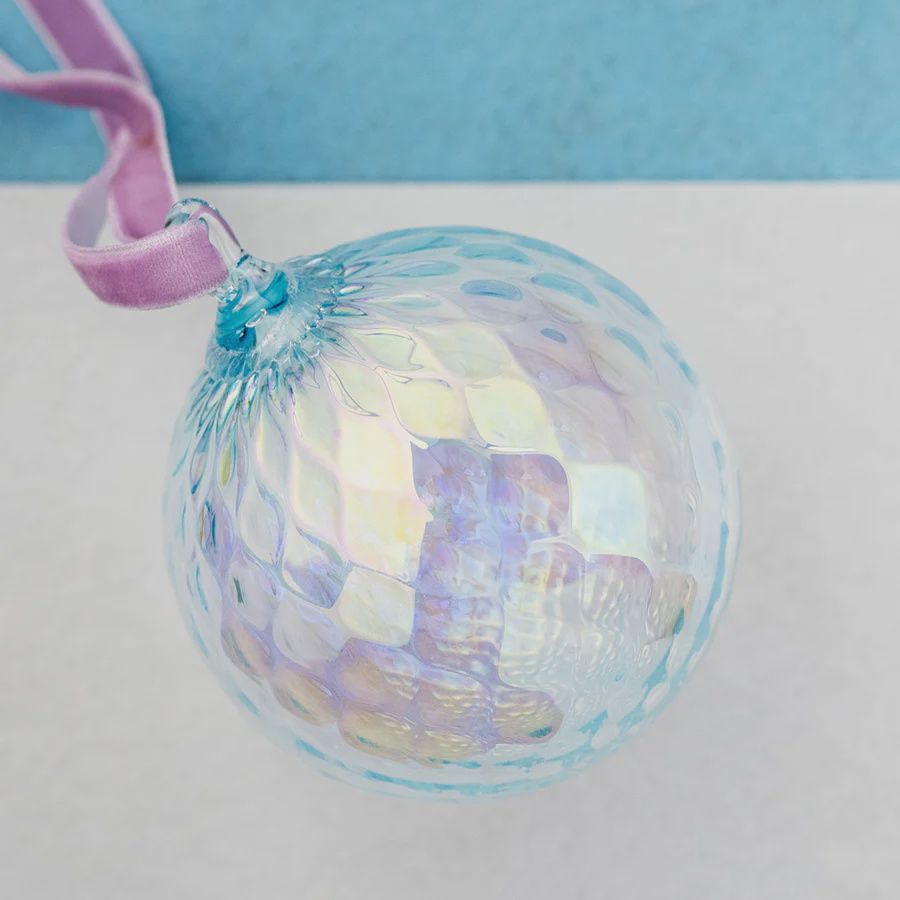 Glass Eye Ornament March Aquamarine