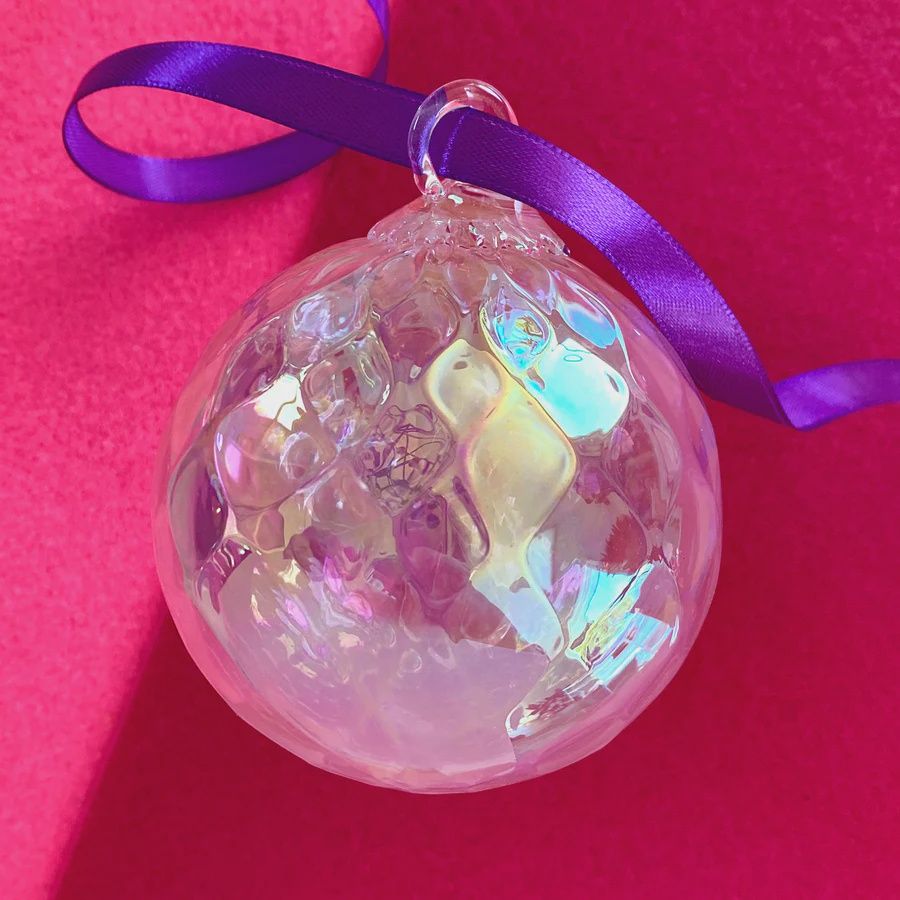 Glass Eye Ornament October Pink Opal