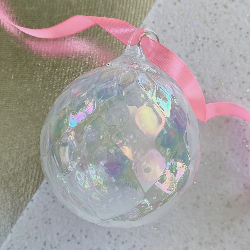 Glass Eye Ornament June Pearl