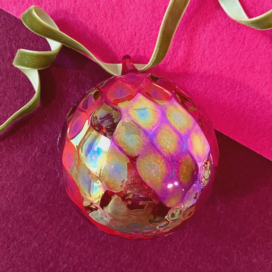 Glass Eye Ornament January Garnet