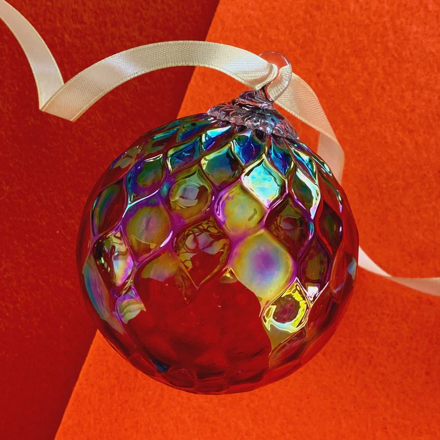 Glass Eye Ornament July Ruby