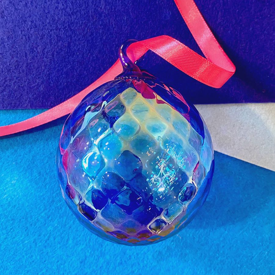Glass Eye Ornament September Sapphire