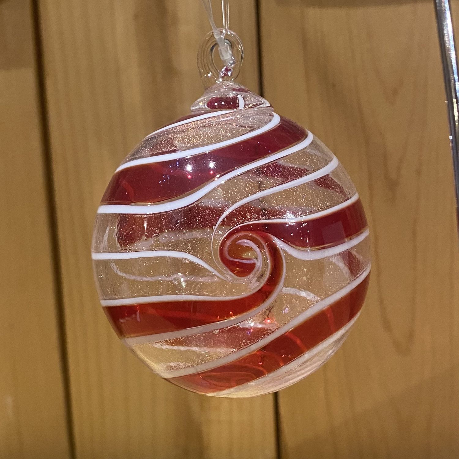 Glass Eye Candy Cane Glass Ornament