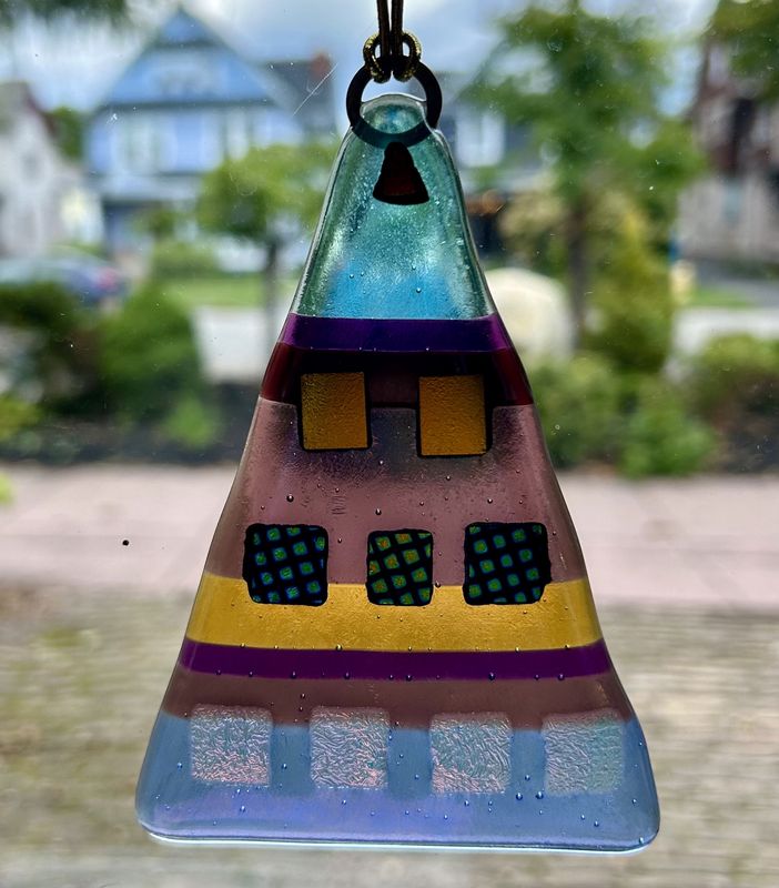 Verre Visage Fused Glass Tree Ornament 449