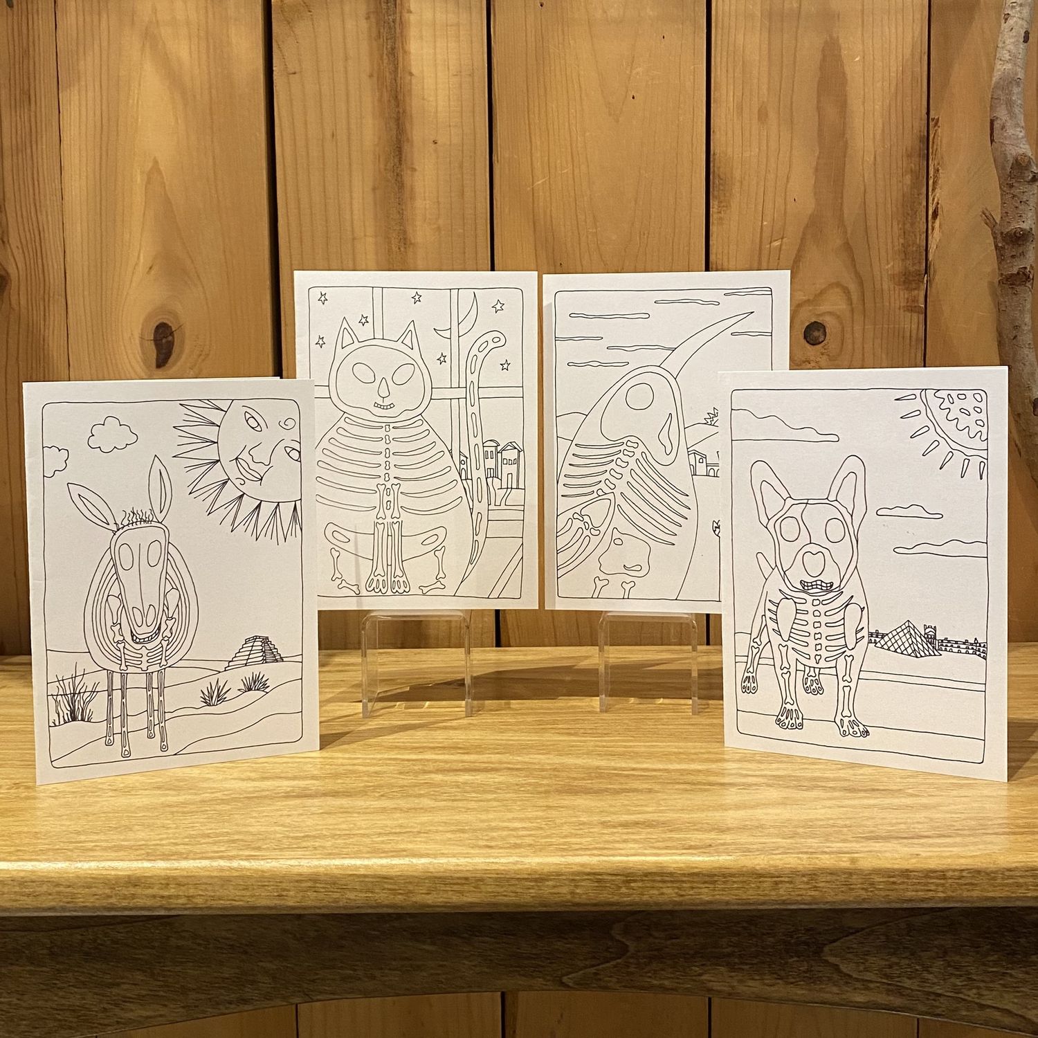 Stick With Mary Day of the Dead Coloring Card Set