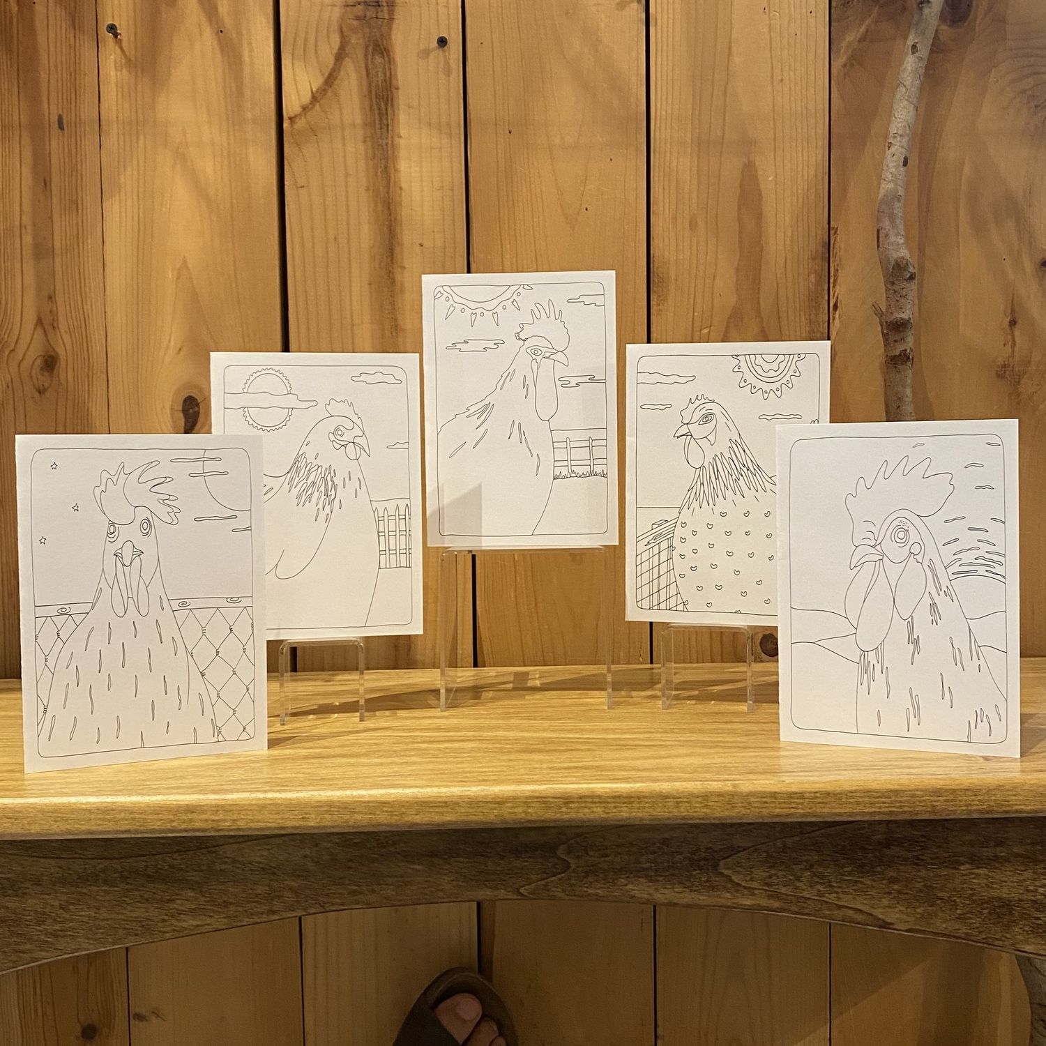 Stick With Mary Barnyard Beauties Coloring Card Set