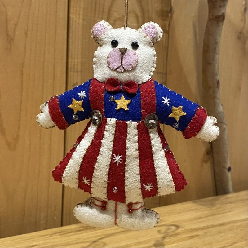 Promising Ornament White Bear w/skirt