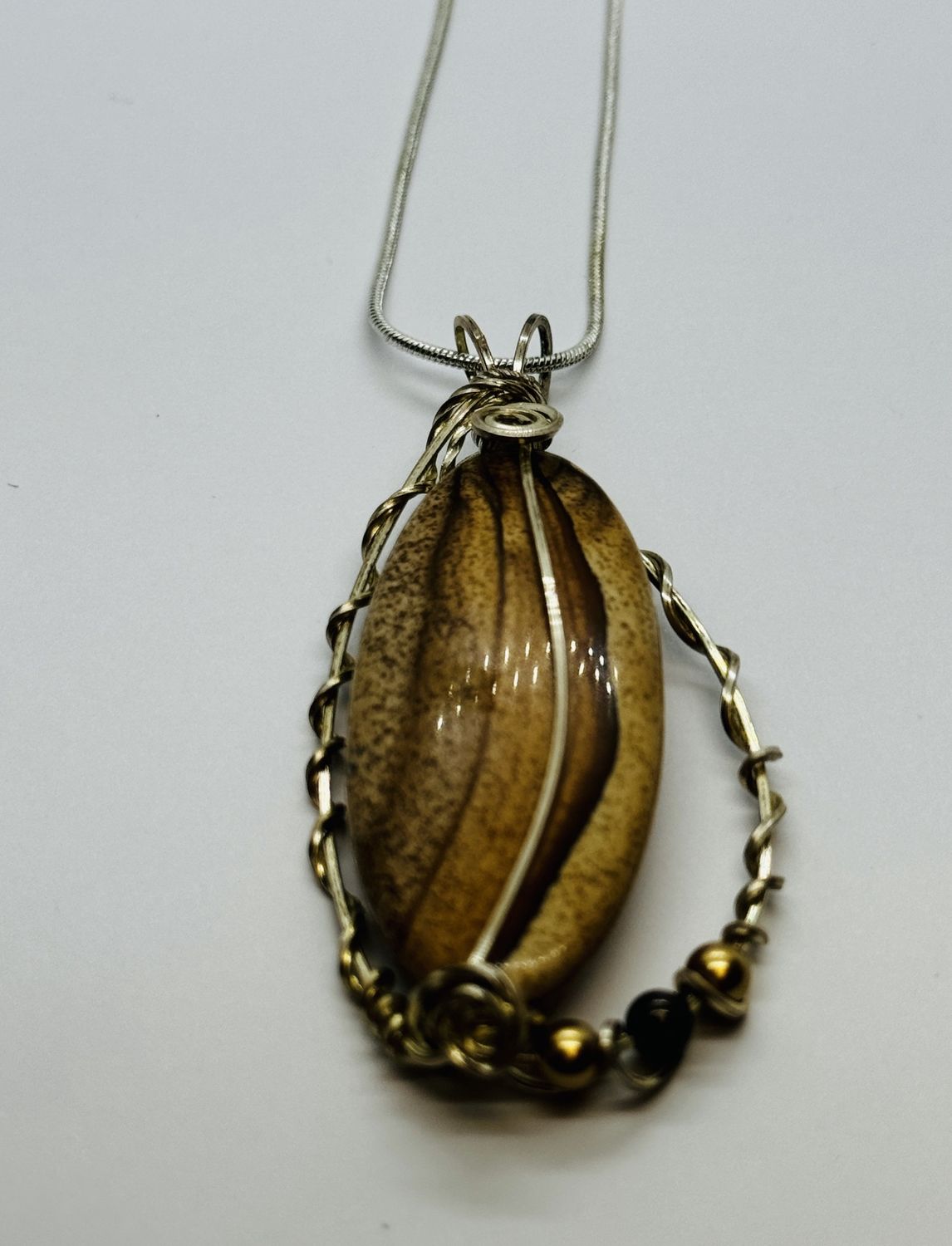 Coller Necklace Picture Jasper on Silver Chain