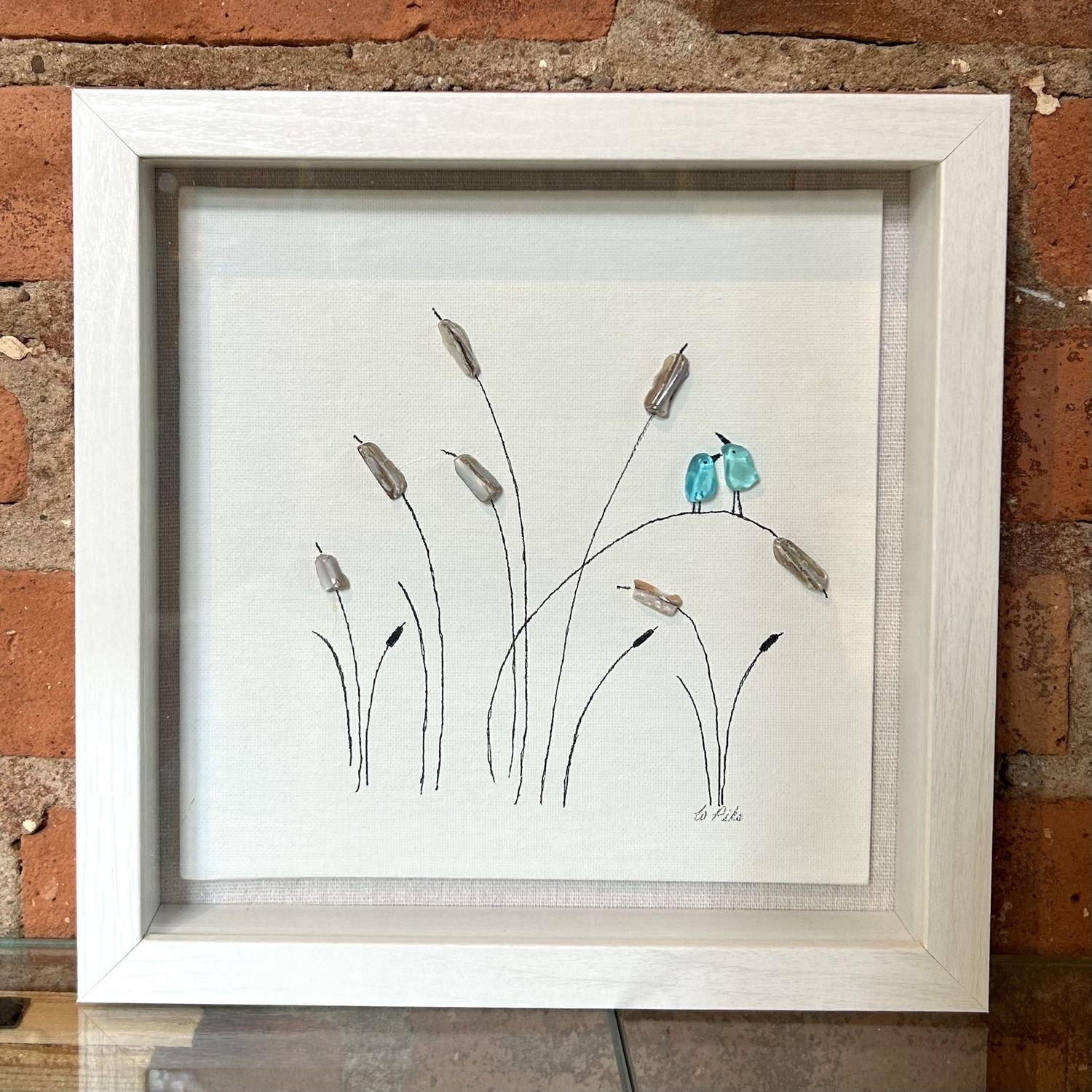 Pike Original &quot;Blue Birds &amp; Cattails&quot; 9X9