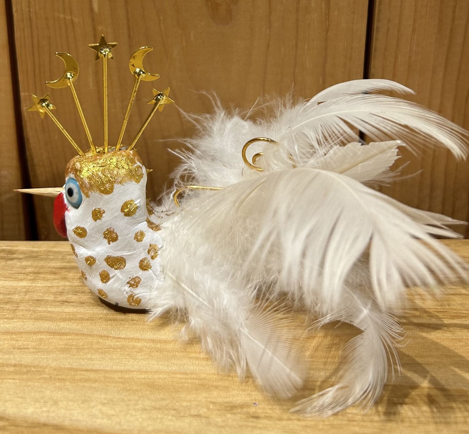White Chicken Ornament White/Gold