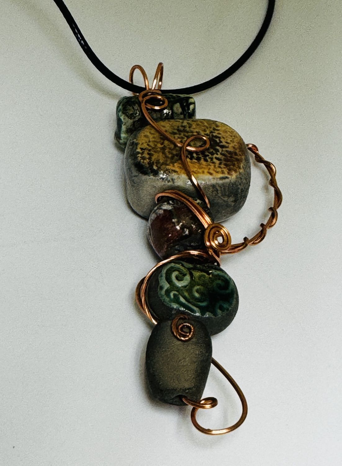 Coller Necklace Abstract Raku