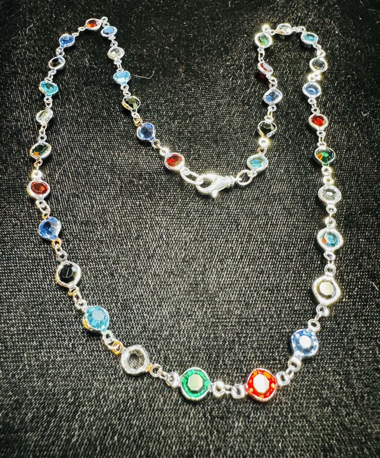 Very Visser Necklace Glass Multi  Silver