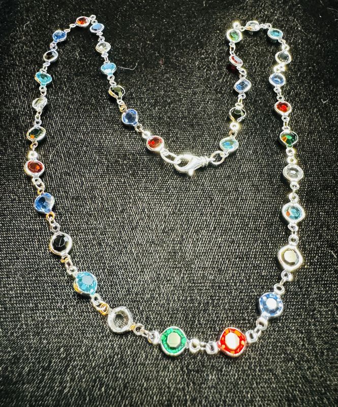 Very Visser Necklace Glass Multi  Silver