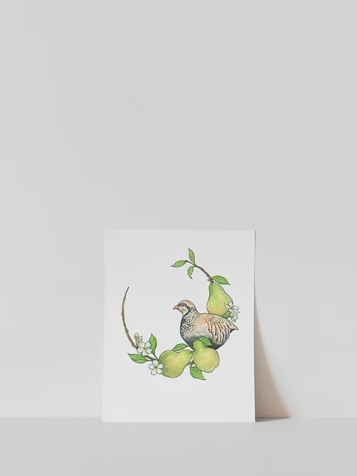 Vitticore Print Partridge Wreath 8X8