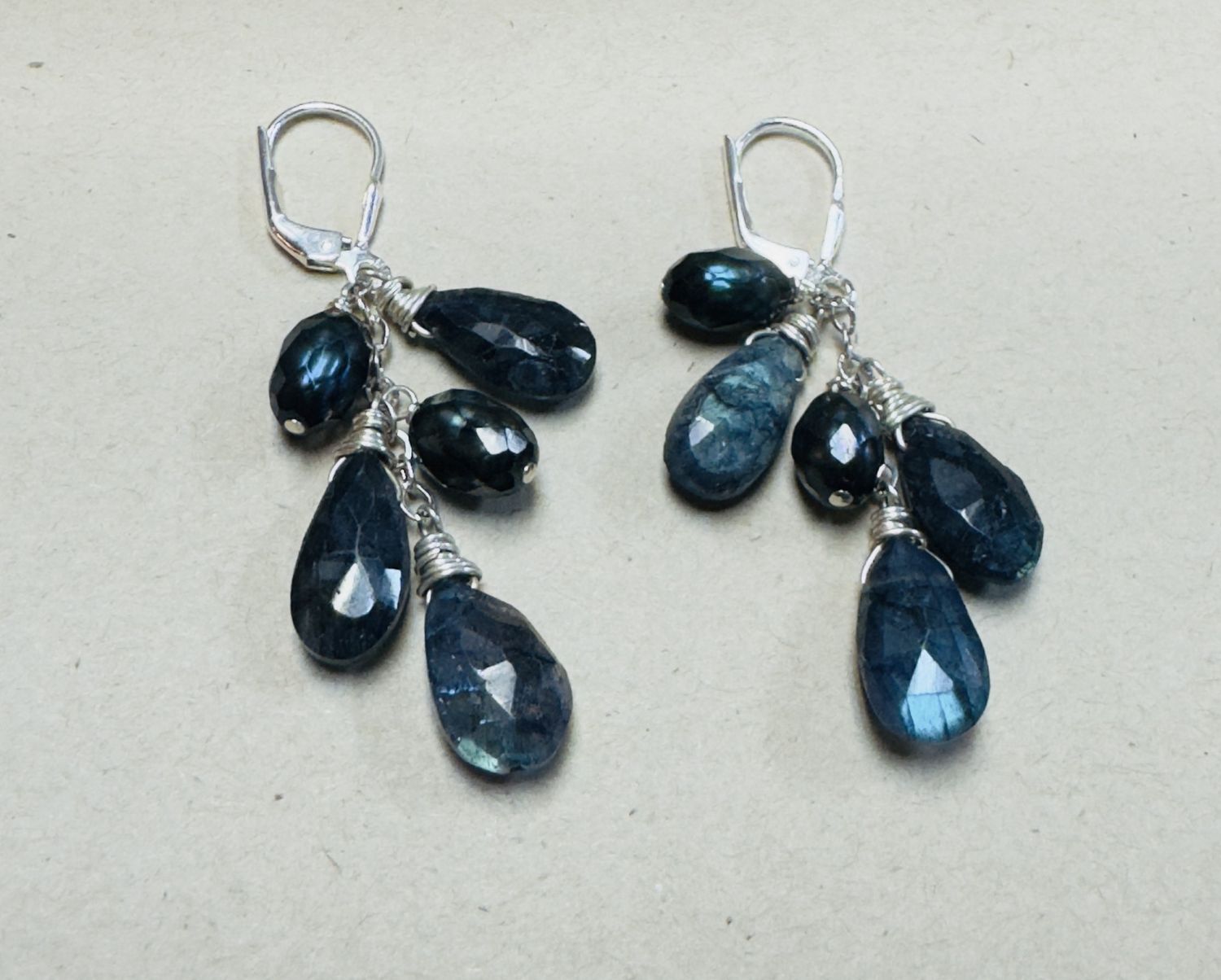 Robb Earrings Tin Cup Long Teal Pear Drops