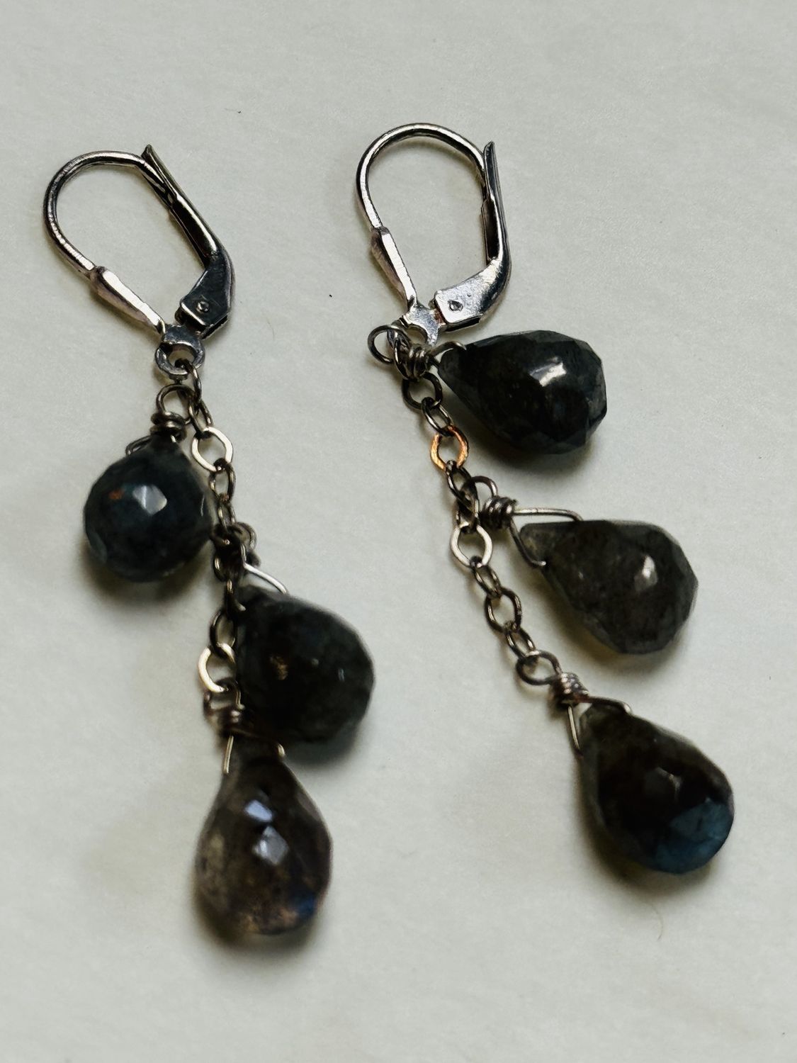 Robb Earrings Faceted Labradorite Cluster Drops