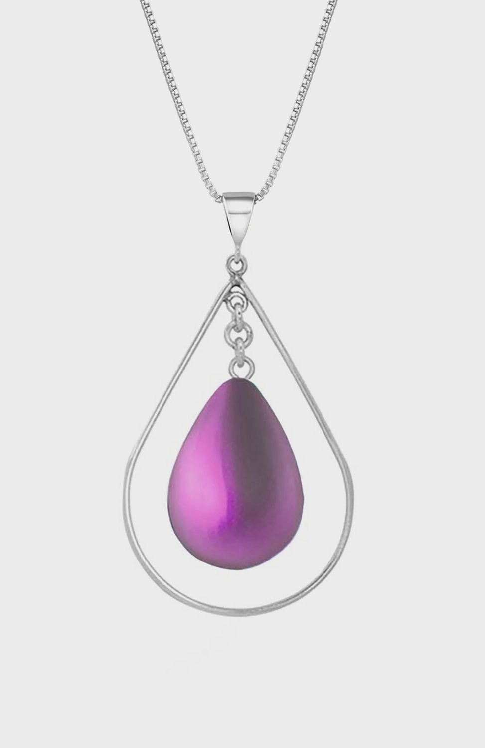 Leightworks Pendant Oval Loop with Polished Pink Drop