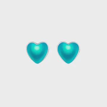 Leightworks Earring Heart Stud, Color: Frosted Aqua