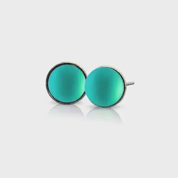 LeightWorks Small Crystal Stud Earrings (Frosted), Color: Frosted Green