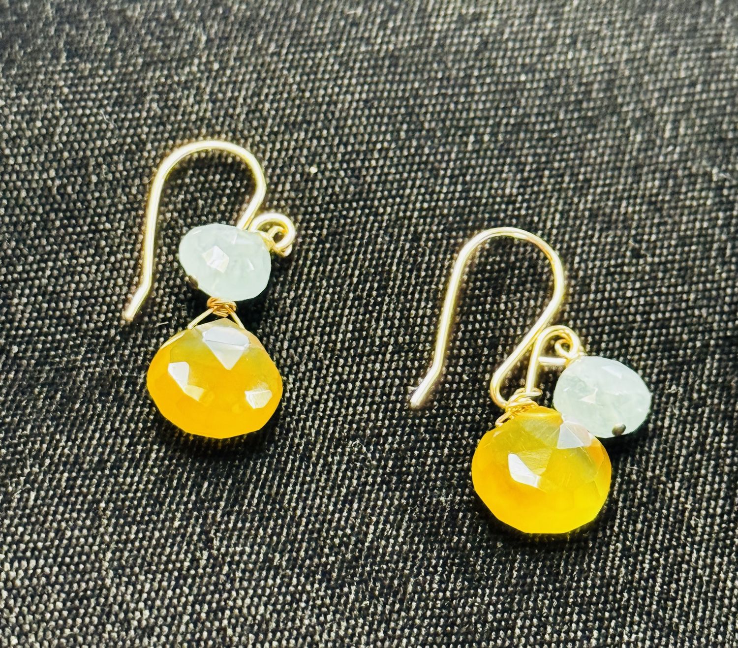 Robb Earrings Calcite and Aqua Drops