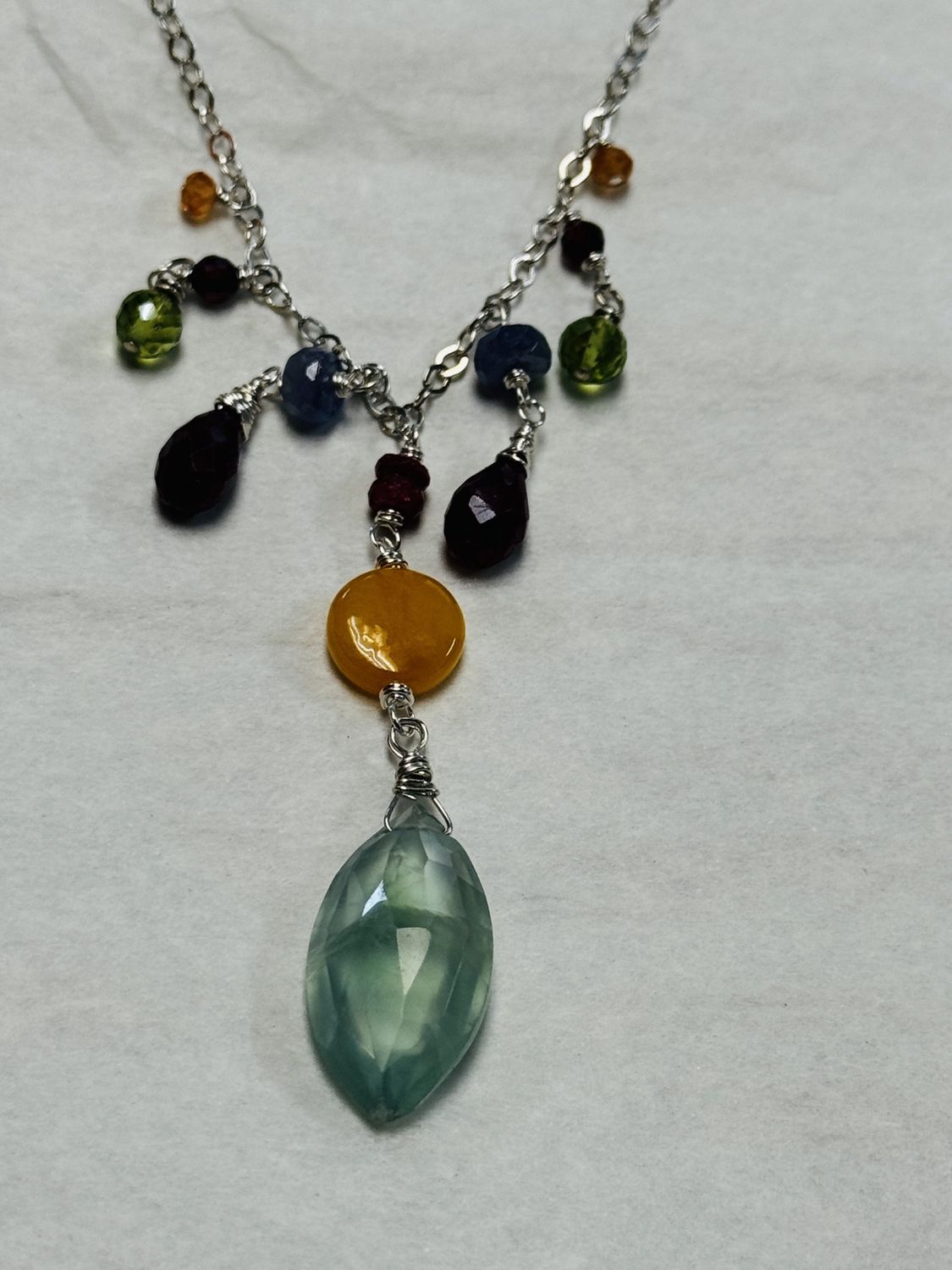Robb Necklace Multi Droplet Gems