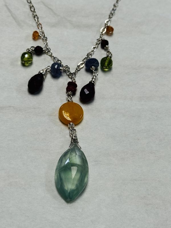 Robb Necklace Multi Droplet Gems