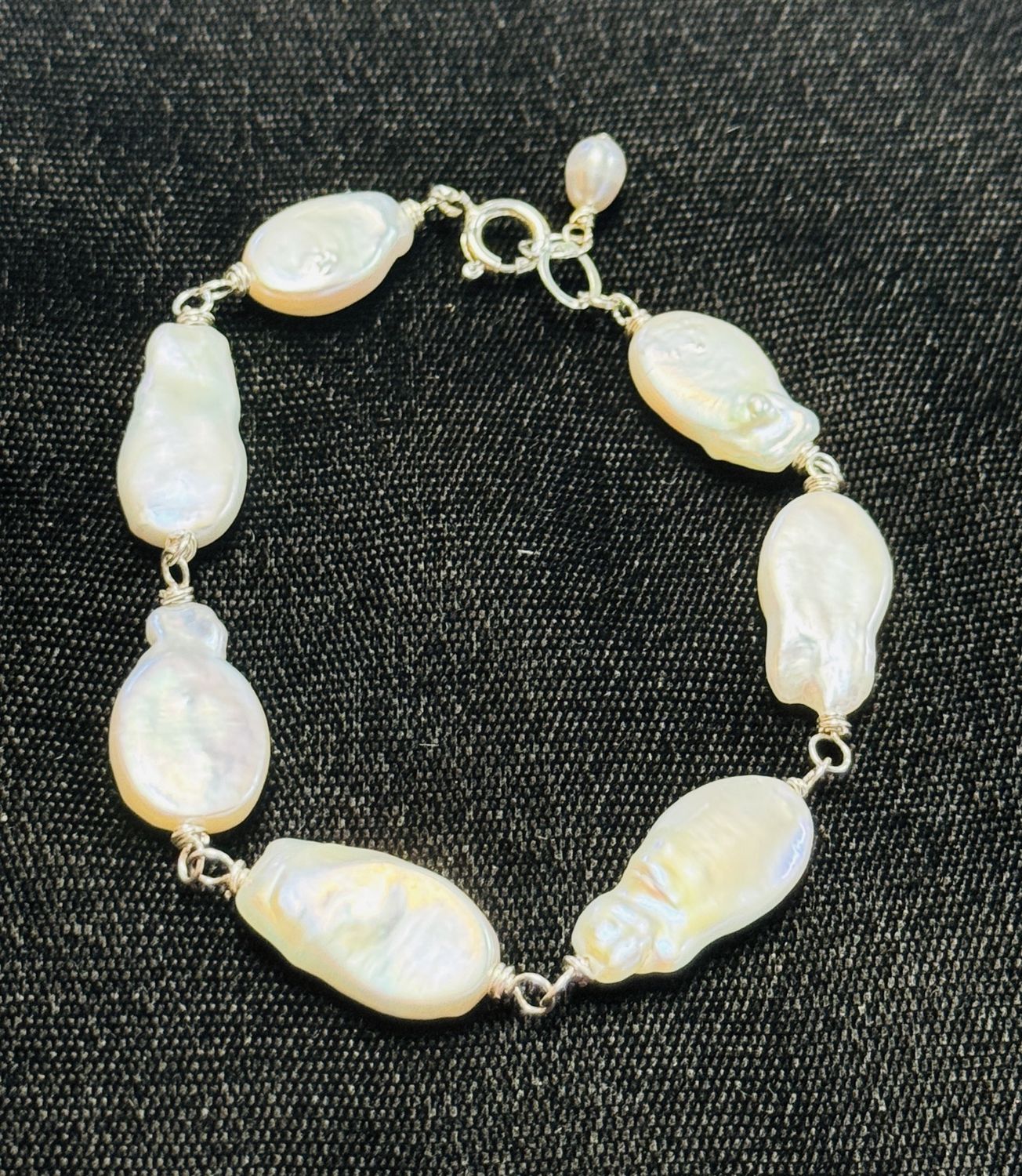 Robb Bracelet Elongated White Coin Pearls
