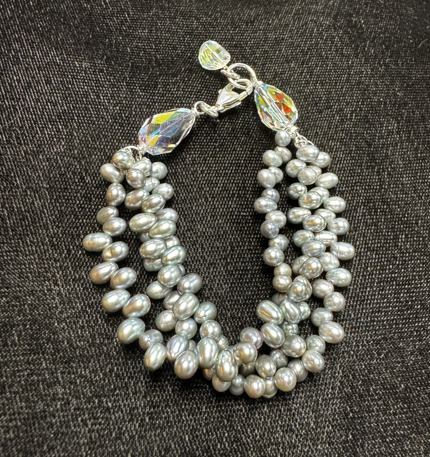 Robb Bracelet 3 Layer Green Drop Drilled Pearls