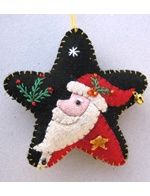 Promising Ornament Black Star w/ Santa