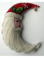 Promising Ornament Crescent Santa Red Hat