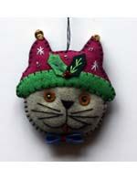 Promising Ornament Grey Cat Head