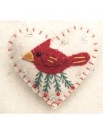Promising Pin Cardinal on White Heart