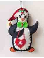 Promising Ornament Penguin Green Bowtie Santa Hat