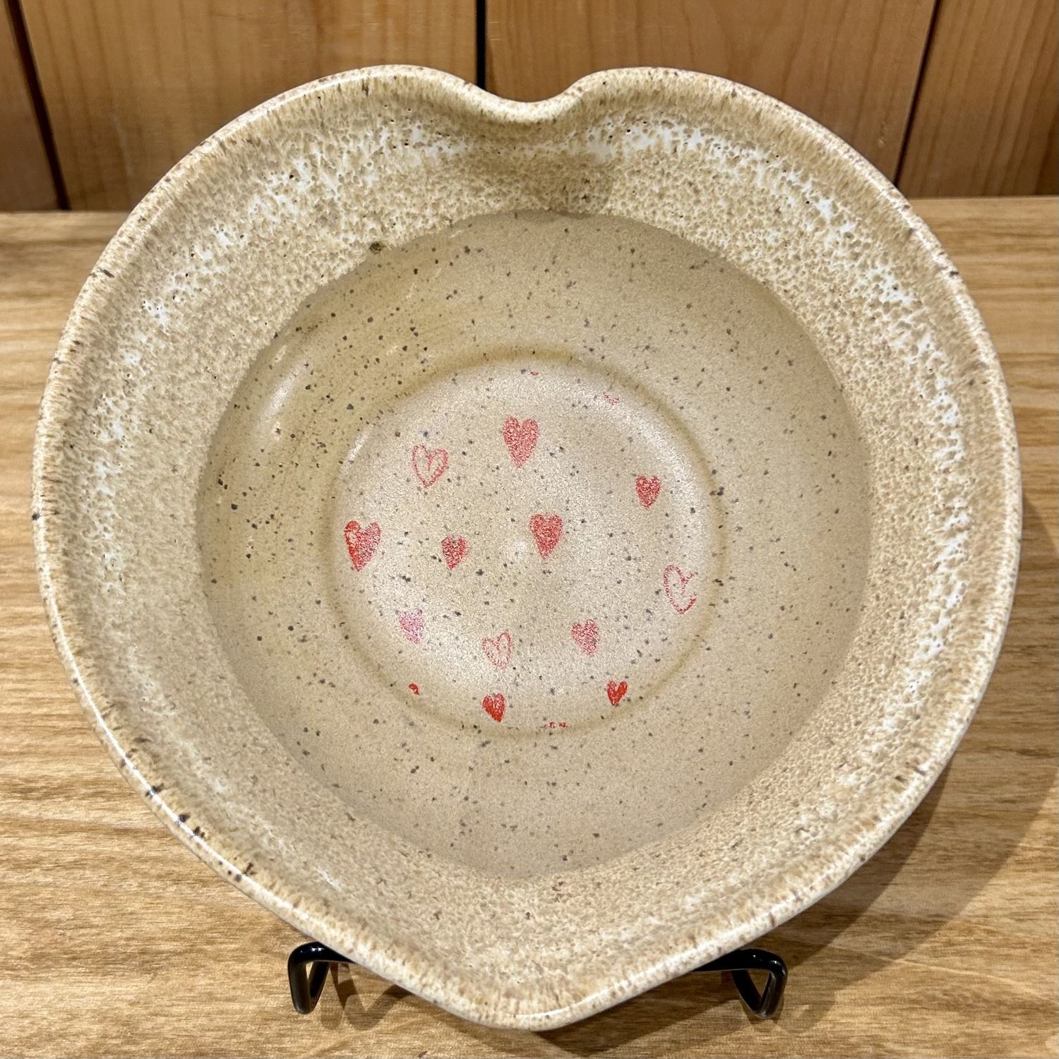 Johnson Heart Bowl Tan w/Red Hearts