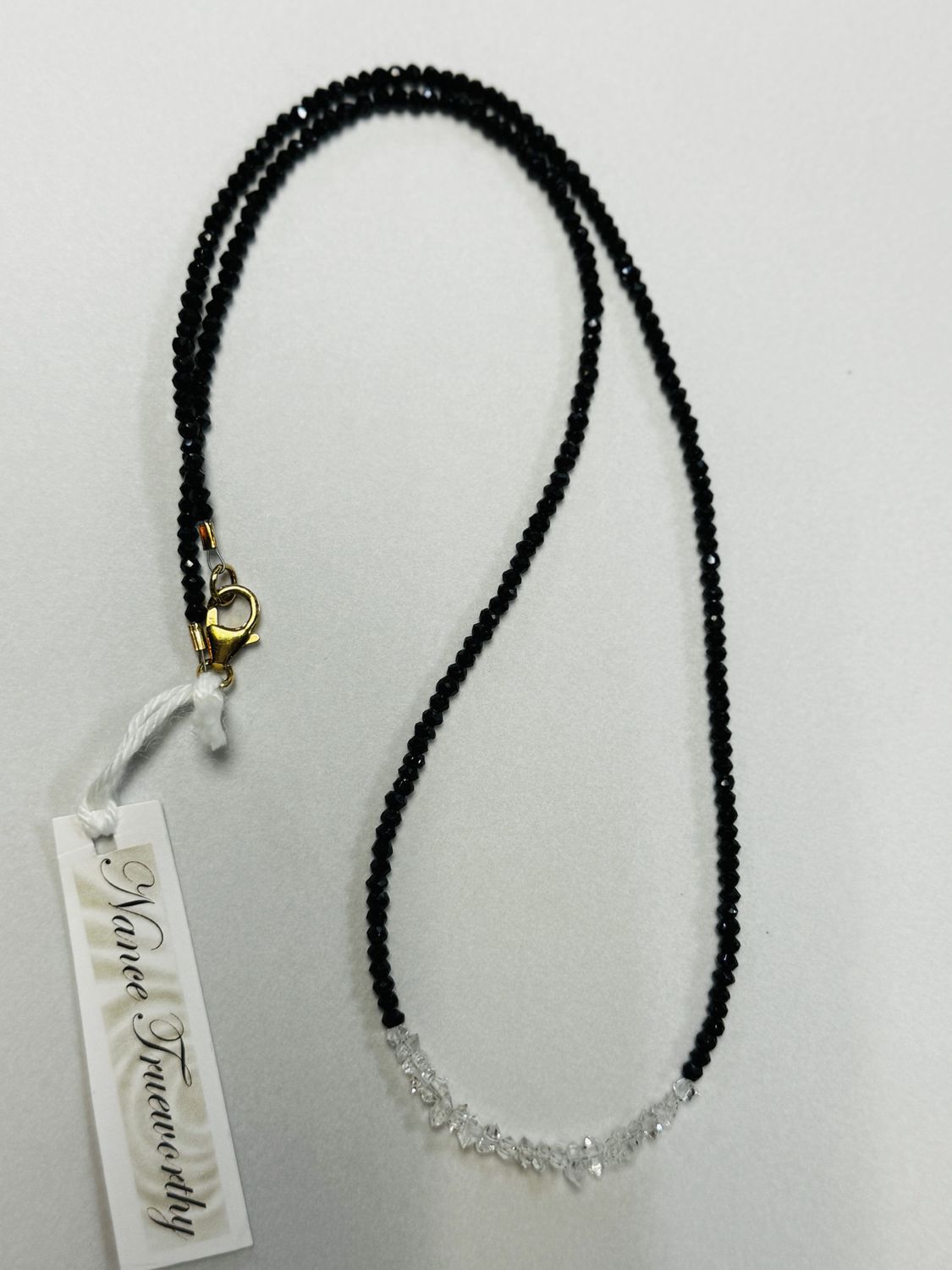 Trueworthy Neckalce Blac Spinel and Herkimer Diamonds