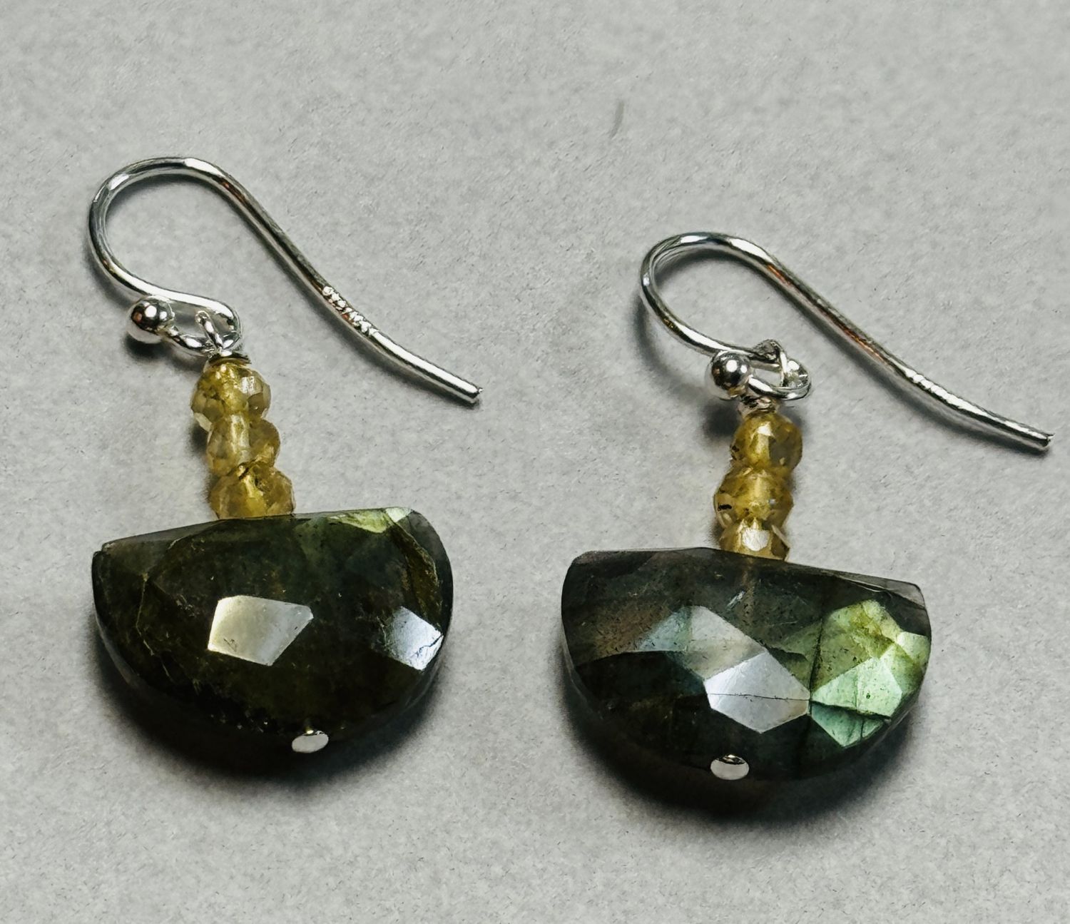 Trueworthy Earrings 1/2 Labradorite with Citrine