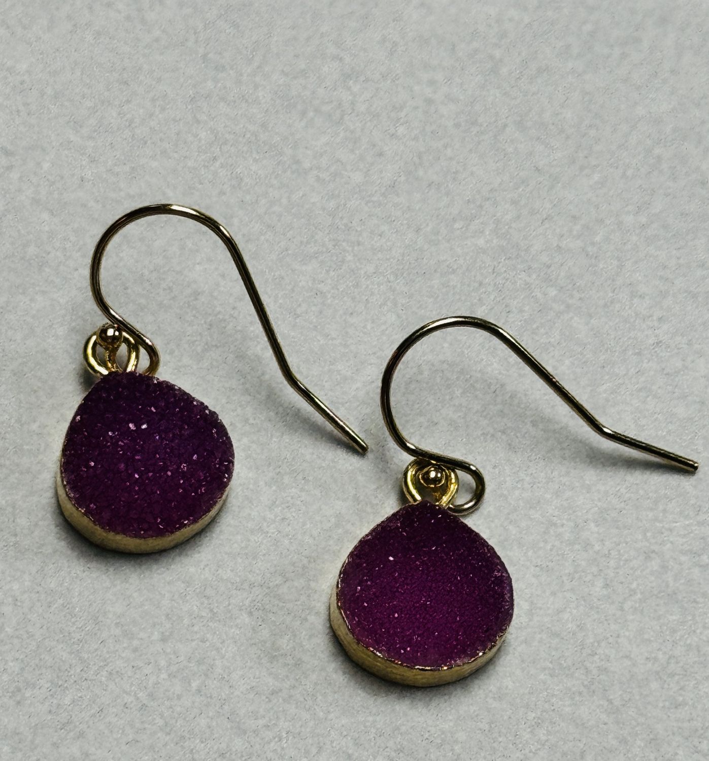 Trueworthy Earrings Pink Druzy Teardrop